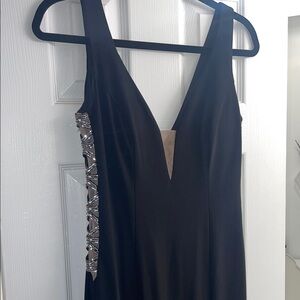 Xscape Black Dress with Silver Detailing